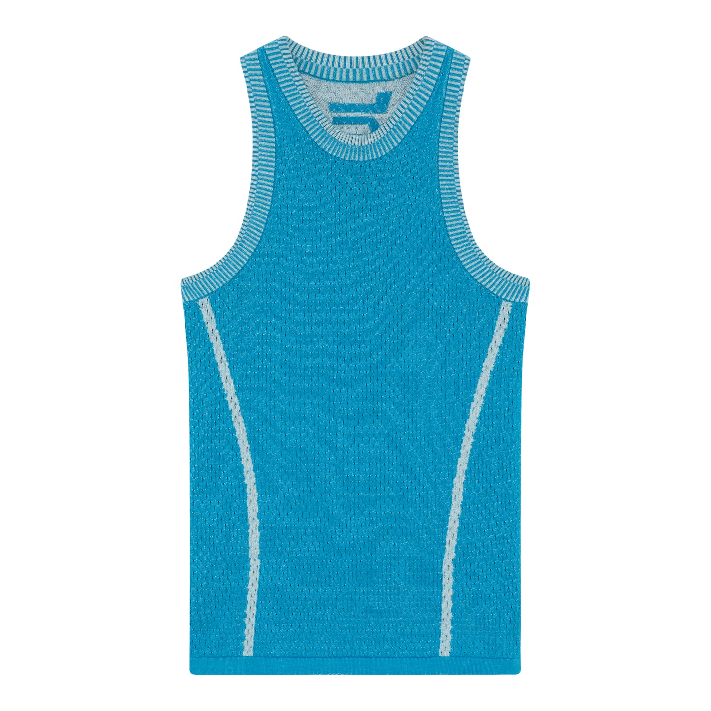 KNITTED MESH VEST - TURQUOISE