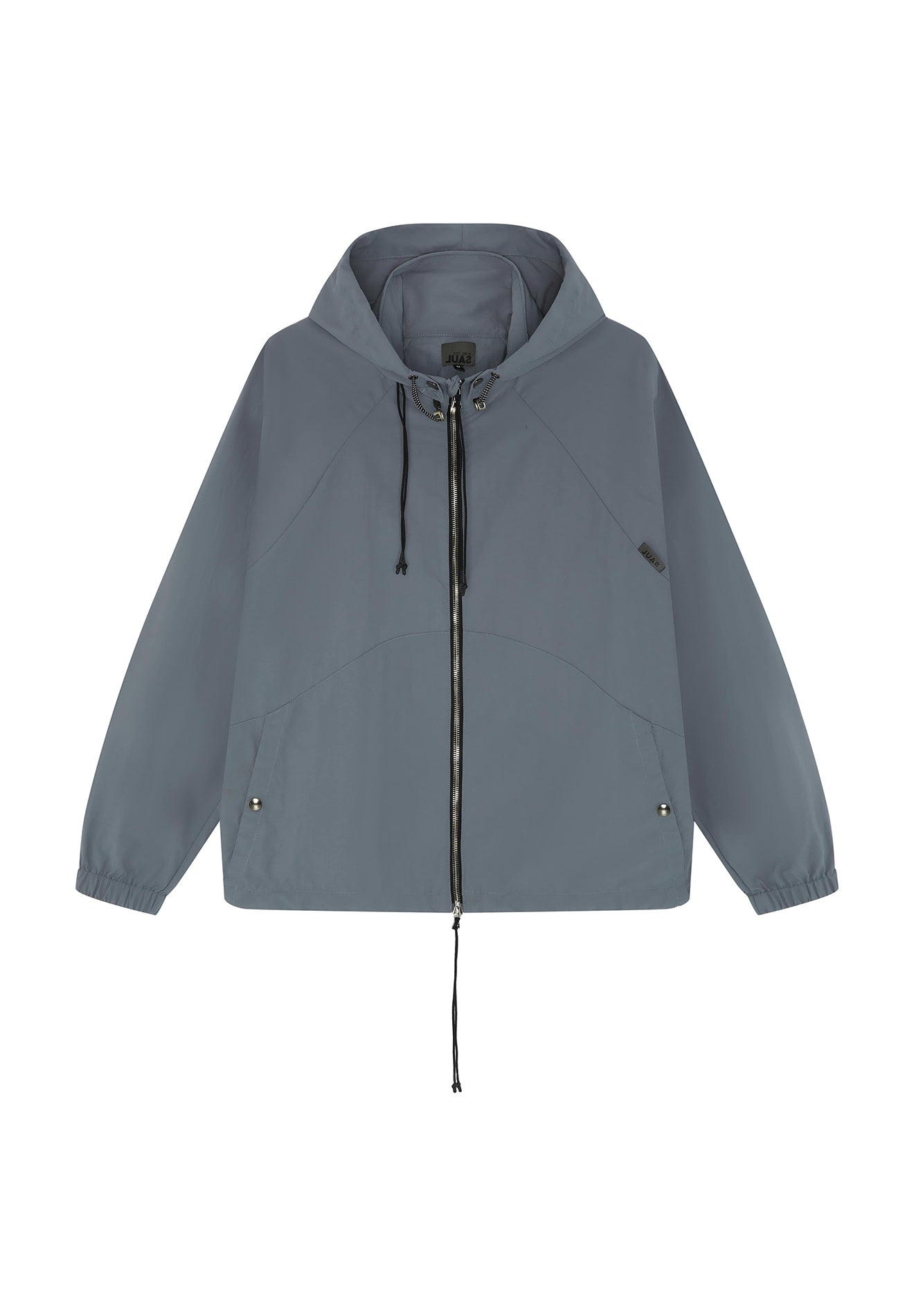 *EXCLUSIVE* LUXE PACKABLE HOOD JACKET - GREY/BLUE