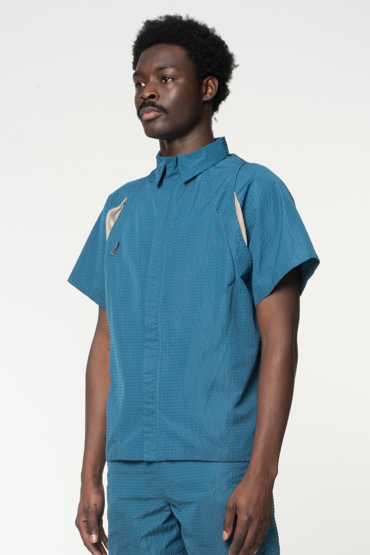 SEERSUCKER WINCHMORE SHIRT - TEAL