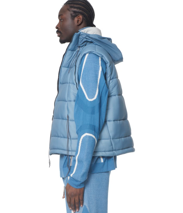 RECYCLED NYLON TRANSFORMABLE PUFFER JACKET